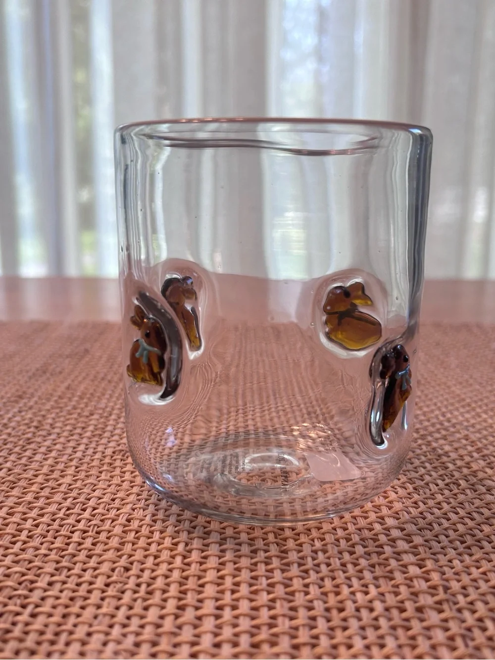 NWT Anthropologie Icon Juice Hand-Blown Glass w/Chocolate Easter Bunny. 17.25 oz